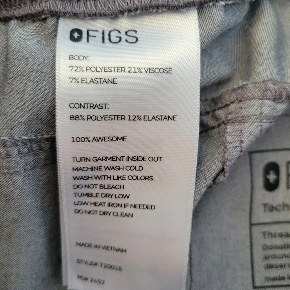 Figs Men's Axim Cargo Technical Collection Scrub Pants Gray Green S Short